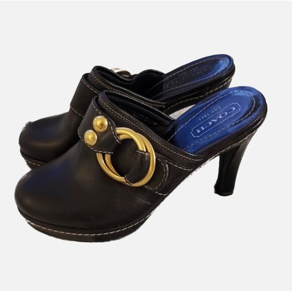 Coach Claude Leather Mule - BLACK - Picture 1 of 16